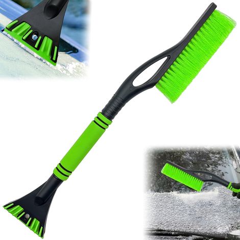 Raspador de hielo y cepillo para nieve 2 en 1, raspador de hielo para coche con cepillo, cepillo para nieve para coche, raspador de parabrisas para coche (verde) (1/5)