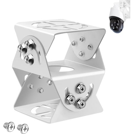 1pcSupport Commun pour Sécurité Caméra - Articulé Surveillance Barre Montage Caméras de Connecteur Universel Adapté Socle Fixation Installation Poteau Fixations Réglables, 3 Axes Réglable (1/2)