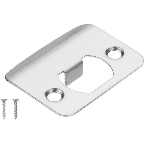 Plaque de frappe de porte 2-1/4"x1-3/4" avec lèvre prolongée Argent (1/5)