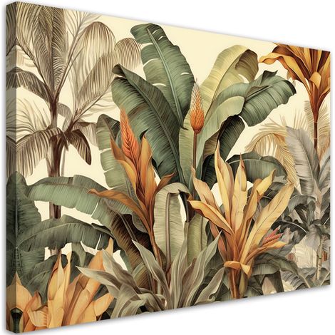Tableau sur toile Feuilles de bananier en sépia 60x40 (1/5)