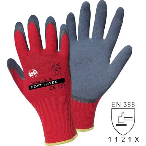 Leipold Doehle 14910-8 Soft Latex Polyester Gants de travail Taille: 8 EN 388:2016 CAT II 1 pc(s) R544011 (1/2)