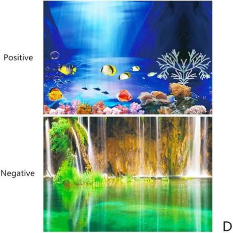 Fond pour Aquarium 3d autocollant affiche Aquarium fond d'aquarium décoration océan plante Aquascape peinture-30x50cm-Fond D