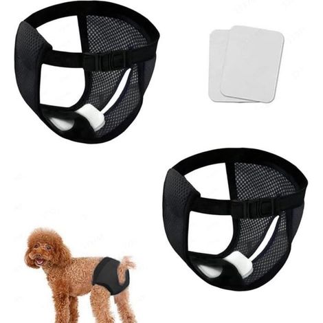 2 pcs Culotte Chien Regle Culotte Chaleur Chien Femelle Couches pour Chiens Culotte Chiennes Chaleurs Culotte Menstruelle Chien (L) (1/4)