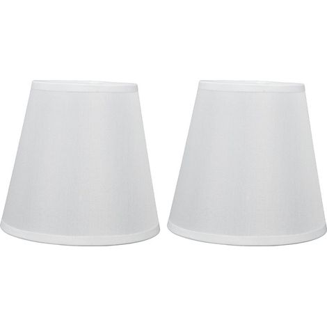 2 pièces abat-jour en tissu Style européen pince sur abat-jour pour E14 vis lustre applique murale PT06 Beige (1/5)