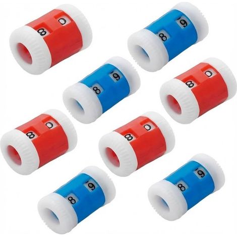 8 contatori di righe manuali per maglia e uncinetto - Set di contatori di righe - Marcapunti - Accessori per maglia - Mix di colori casuali (1/4)