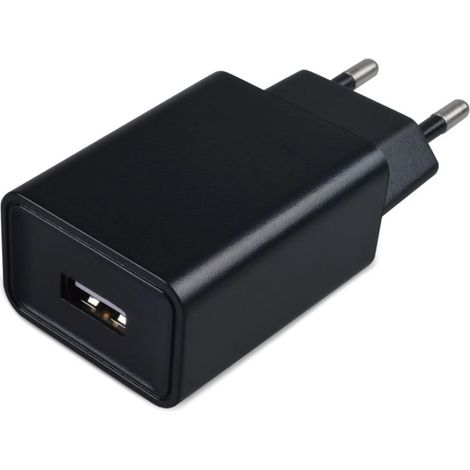 Adaptateur secteur USB portable 5V 2A à charge rapide, compatible avec les tensions d'alimentation de 100 à 240 V CA.