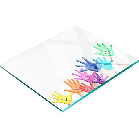 Tablero de vidrio decorativo multifuncional para cocina, pintado a mano, 60x52 cm