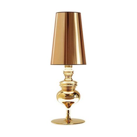 Lámpara decorativa de salón de estilo europeo, lámpara de mesa, lámpara de mesita de noche, pequeña, dorada, 15x46cm (1/3)