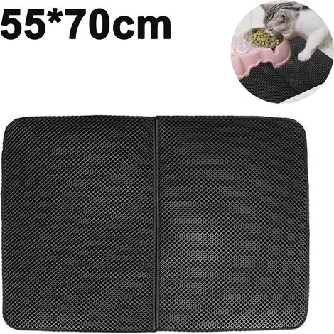 1 Tapis de litière pour chat, double couche alvéolée, matériau EVA imperméable antidérapant, lavable pour bac à litière (1/5)