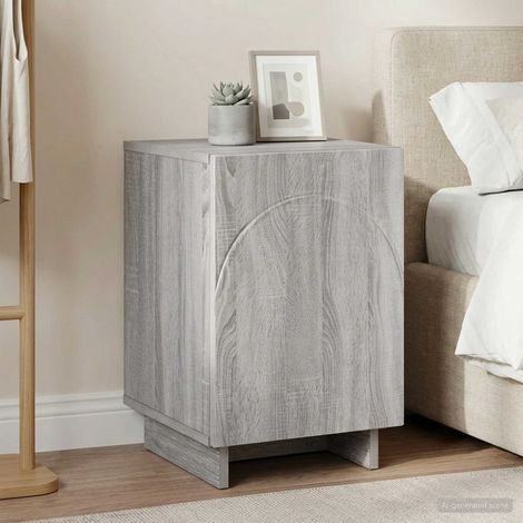 vidaXL Bedside Cabinet Grey Sonoma 33.5 x 34.5 x 50 cm Engineered Wood (1/5)