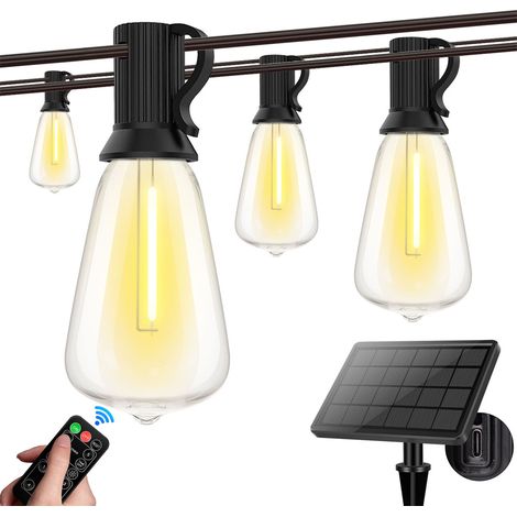 Lampes solaires de 9,5 mètres, 25 ampoules LED, étanches IP44, éclairage de jardin avec télécommande, idéales pour les jardins (1/5)