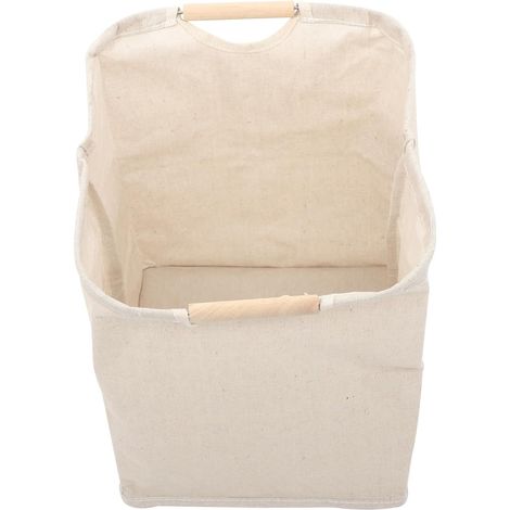 à linge pliable grand panier de rangement en coton et lin (1/5)