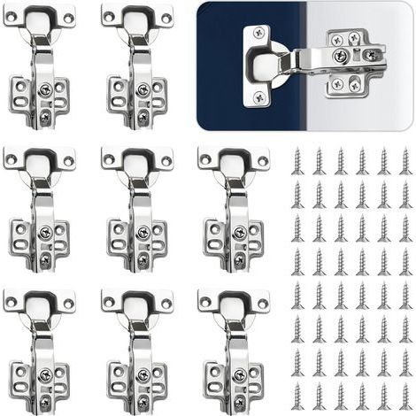 8 charnières pour portes de placard – charnières de 35 mm avec amortisseurs – charnières pour portes de cuisine – charnières pour meubles (1/5)