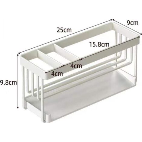 Égouttoir éponge blanc, range-éponge avec bonde, égouttoir (1/4)