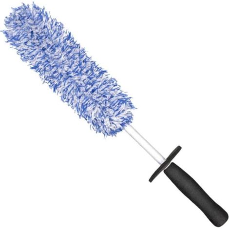 Brosse de nettoyage de jantes multifonction, 42 cm, pour pneus, jantes, lavage, microfibre, douce, pour pare-chocs et garde-boue (bleue) (1/5)