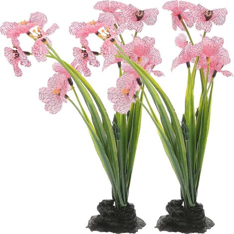 Lot de 2 plantes décoratives artificielles délicates pour aquarium de bureau, accessoire pour aquarium (1/5)
