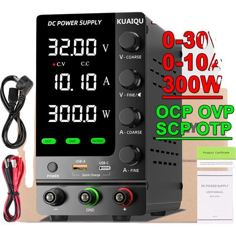 Fuente de alimentación de CC, voltaje ajustable, funciones de protección, SPS-C3010S (1/2)