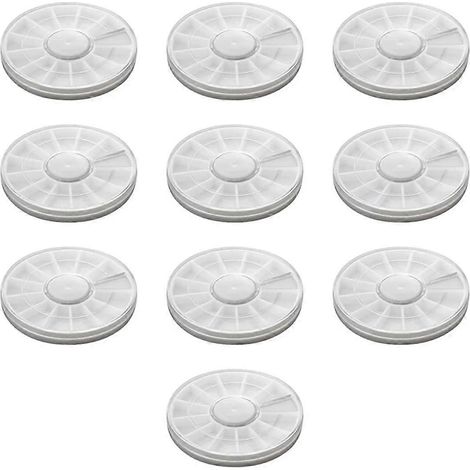 10 pièces Boîte de rangement rotative vide pour décorations d'ongles en plastique, strass et perles transparents (1/5)