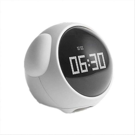 Réveil mignon pour chambre d'enfant, multifonctionnel, à commande vocale, avec lumière, LED, mode nuit et expression B (1/5)