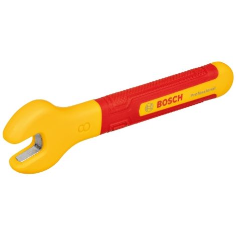 Bosch Professional llave VDE: 8 mm (posición de 15° de la mordaza, certificada hasta 1000 V, aislada con polipropileno (PP) y elastómero termoplástico (TPE))