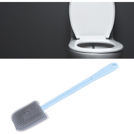 Wandmontierte Toilettenbürste mit Deckel und langem, weichem Griff für Badezimmer, Hotel und Zuhause (blau) (1/5)