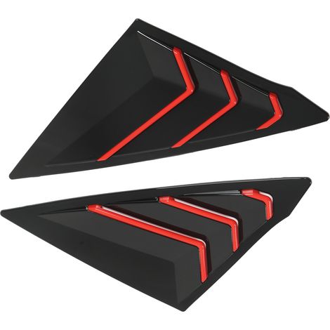 Lot de 2 persiennes de vitre latérale arrière de remplacement résistantes à l'usure pour Honda Civic 11e génération 2021-2022 (noir) (1/5)