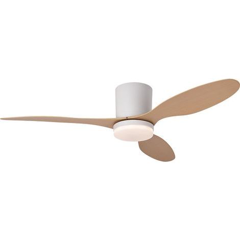 Lustre avec Ventilateur 106CM et Télécommande APP, LED Dimmable Plafonnier avec Ventilateur Réversible 3 Pales pour Salon, Ventilateur Plafond avec Lumiere 6 Vitesses avec Timer, Blanc+Grain de bois (1/5)