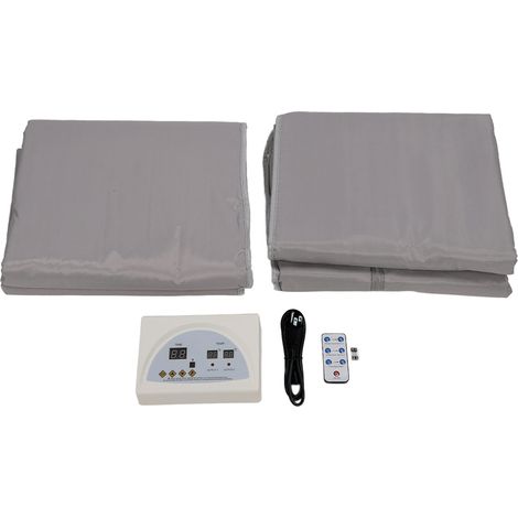 Couverture Sauna Infrarouge Désintox Thérapie 180x80cm Argent avec Télécommande et Fermeture Éclair, Usage Domestique, Prise US 110V (1/5)