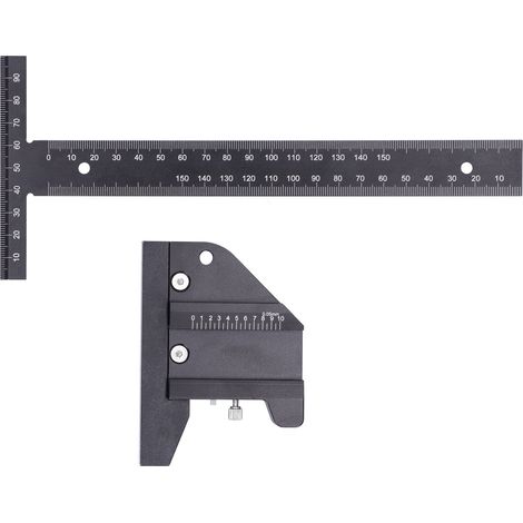Règle droite en T, outil de traçage en alliage d'aluminium pour le travail du bois, 0 à 150 mm, précision 0,05 mm (1/5)