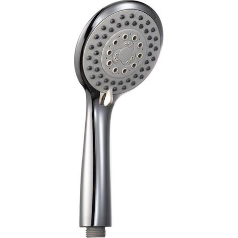 Douche à 5 jets pour salle de bain, pommeau chromé G1/2, design robuste, tête de douche large, finition brillante, accessoire salle d'eau, équipement sanitaire moderne. (1/5)