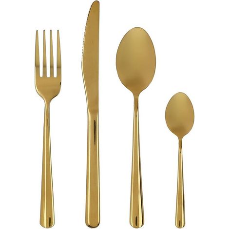 Servizio di Posate in Acciaio Gold Antony 24 Pezzi Tognana