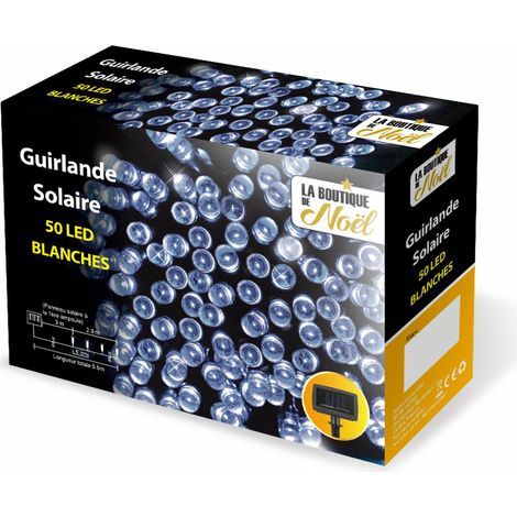 Guirlande solaire à LED multifonction - 5.9 mètres - Blanc Froid