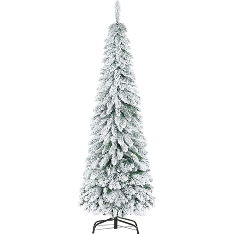 HOMCOM Albero di Natale 180cm Innevato per Interni con 523 Rami Base in Acciaio (1/5)