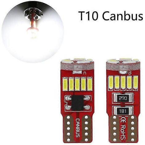 2 ampoules LED T10 5W pour éclairage intérieur de voiture (stationnement et plaque d'immatriculation) (1/5)