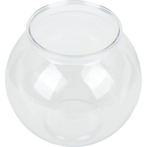 Aquarium rond en plastique résistant et incassable, de forme ronde, idéal pour décorer un bureau ou une bibliothèque. (1/5)