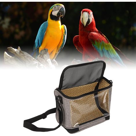 Sac de transport transparent, portable, léger et respirant pour cage à oiseaux, idéal pour les perruches ondulées, les calopsittes et les petits oiseaux (gris). (1/5)