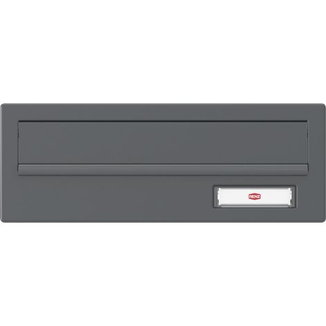 Renz Frontplatte 300x110 + Namensschild für Durchwurfbriefkasten Stahl anthrazit (1/2)