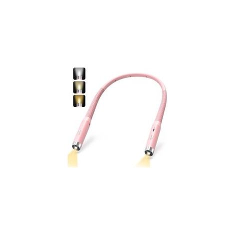De Lecture Pour Lire Au Lit Lampe De Lecture De Cou Rechargeable Led 3 Couleurs Lampe Liseuse Luminosité RéGlables Lampe A Livre Confortable Flexible Pour Tricoter Réparation,Rose