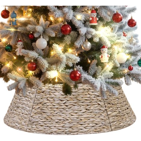 Biała Rattanowa Osłona pod Choinkę Kosz Świąteczny 106 cm (1/5)