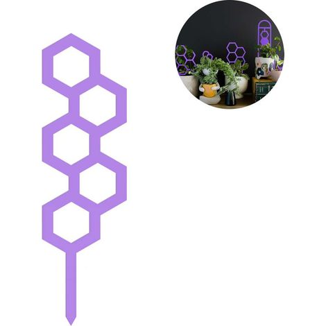 Trellis de support pour plantes [Acrylique] 6 formes décoratives [Jardin/Poterie] Violet 22-27cm Résistant (1/5)