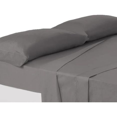 Set de 2 taies d'oreiller - JUANIO - 85x45 cm - Polyester-coton 52/48 - Anti-acariens - Gris foncé