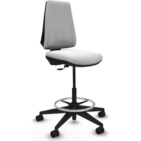 Taburete Elche CP bali blanco base piramidal ruedas 65mm nailon