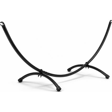 Supporto Amaca In Acciaio Con Struttura Ad Arco E Ganci Laterali Portanti Capacità 150 Kg Facile Da Montare Per Giardino Terrazzo Balcone Relax Outdoor 300 X 90 X 100 Cm Nero
