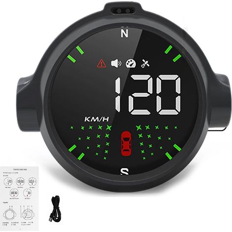 LED-Head-up-Display mit digitalem GPS-Tachometer (MPH/km/h), Multifunktionskompass und Höhenmesser mit 5 Anzeigen