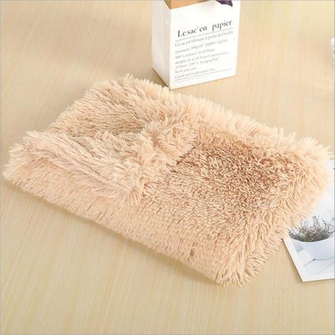 AIDUCHO Couverture Moelleuse En Peluche Pour Chien 100x75cm Beige - Double Face - Super Douce Et Chaude - Pour Animal De Compagnie - Couverture De Couchage Pour Lit Pour Chien (1/5)