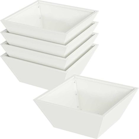 Maison Exclusive - Vaso da giardino 5 pcs Bianco 40 x 40 x 15 cm