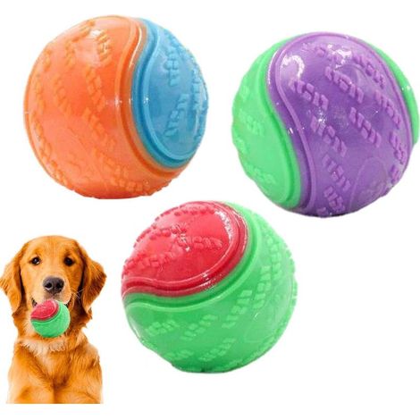 3 Pièces 6,5x6,5cm Boule De Chien Qui Couine, Balle Chien Couineuse, Balle Interactive pour Chien, Balles Couinantes Indestructibles pour Chien, Chien Balle Nettoyage des Dents Chiot Jouets (1/5)
