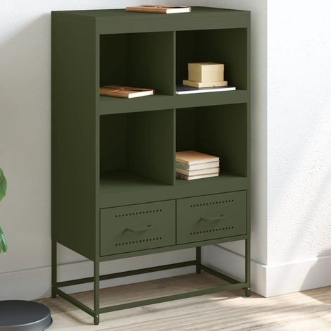vidaXL Credenza Verde Oliva 68x39x111,5 cm in Acciaio
