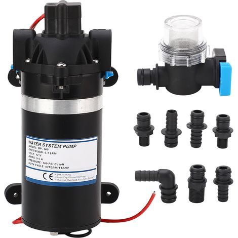 High-pressure diaphragm pump 160 PSI – 5.1 L/min, 3 m delivery head – DC12V (1/5)