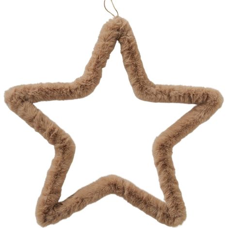 Anhänger Plüsch-Stern Furry beige Ø 54 cm